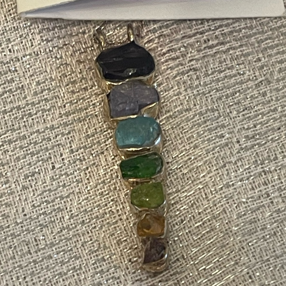 Multi-Stone Sterling Silver Chakra Necklace